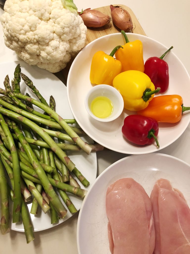 recette de plaque de poulet et légumes grillés